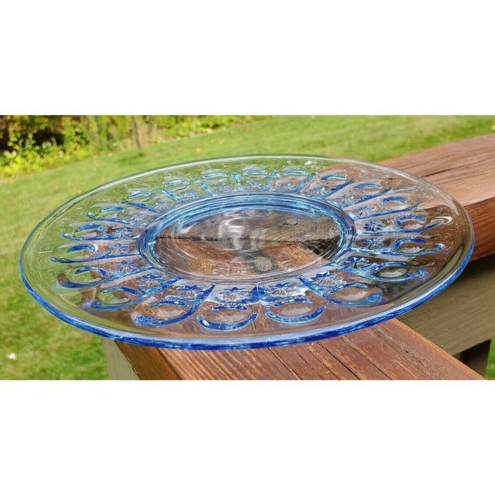 Fenton Priscilla Light Blue Glass Plate Vintage Glassware Dessert Lunch Plate - Picture 6 of 12